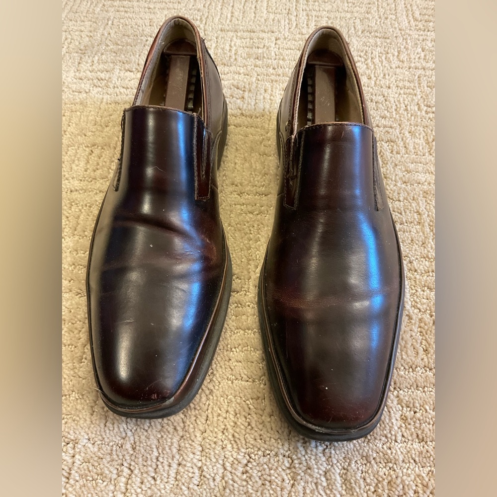 💫 FLORSHEIM Men Leather Dress Loafers Shoes Burgundy 8 Comfort Tech Office Work
